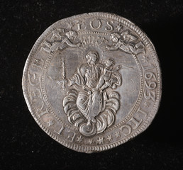 5 scudi - verso ID006- ancient silver coin of republic of genoa italy