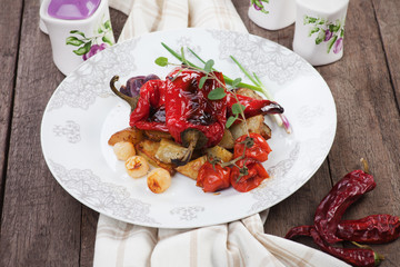 Roasted peppers and vegetable