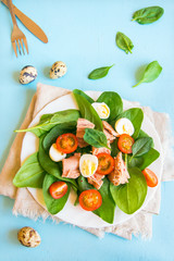 spinach, tuna salad