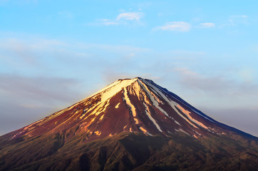 Closeup of Mount Fuji in the morning