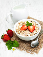 Muesli with strawberries