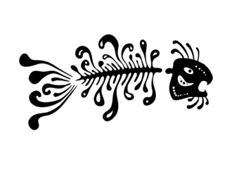 black fish in the native style, vector
