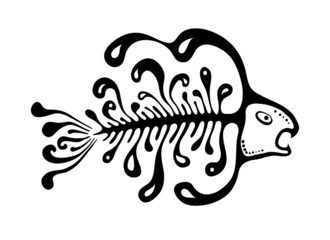 black fish in the native style, vector