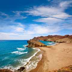 Fototapeta na wymiar Almeria Playa del Monsul beach at Cabo de Gata