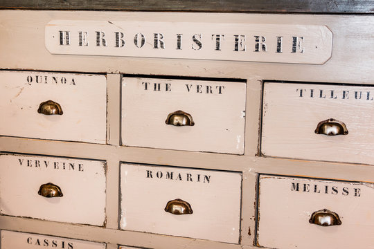 Old Wooden Herbalist's Shop Drawers
