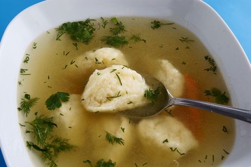 tasty noodles in clear soup