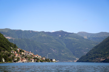 Fototapeta na wymiar Beautiful landscape of the lake Como Italy
