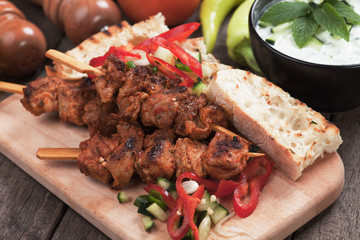 Greek souvlaki skewer