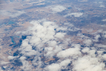 land, the view from the airplane