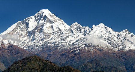 Fototapeta premium panoramatic view from Jaljala pass of Dhaulagiri