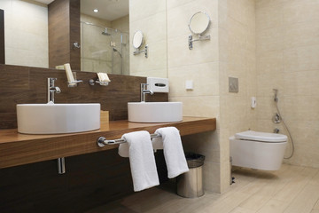 Interior of a hotel bathroom - 84407016
