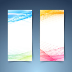 Modern tranparent vertical abstract banner set