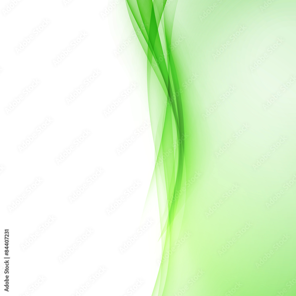 Canvas Prints bright green abstract swoosh wave border line