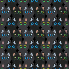 Cats seamless abstract vector pattern