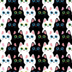 Cats seamless abstract vector pattern