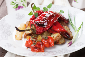Roasted peppers and vegetable