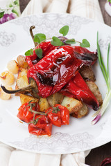 Roasted peppers and vegetable