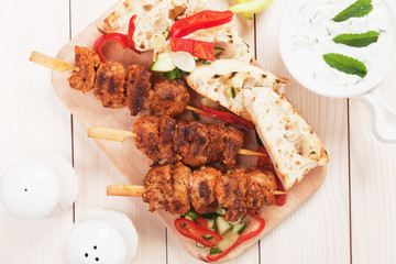 Greek souvlaki skewer