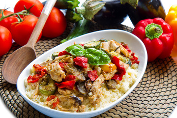 cous cous with meat and vegetables