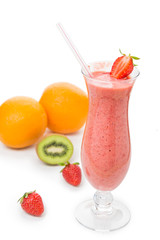 Strawberry smoothie isolated