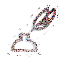 people in the shape of  ink tank.