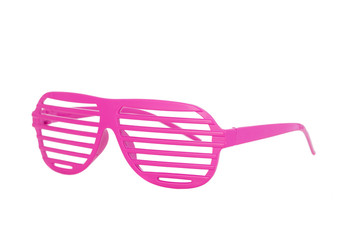 pink 80's slot glasses isolated on white background