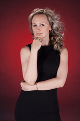 Naklejka premium Portrait of beautiful woman in studio