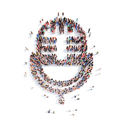 people in the shape of a microphone.