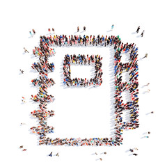 people in the shape of a notebook.