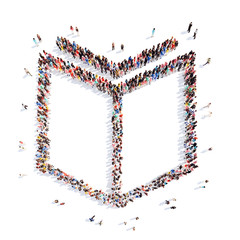 people in the shape of a newspaper.