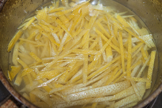 Candying Lemon Peel