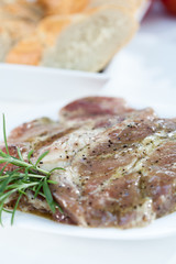 Porkneck prepared on grill