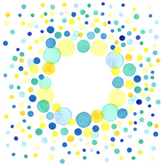 Abstract background with colorful watercolor circles.