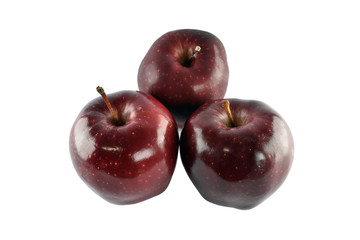 Group red apple isolated on white background