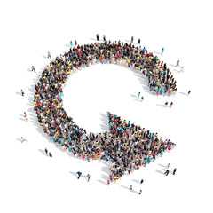 People in the form of arrows.