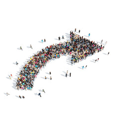 People in the form of arrows.