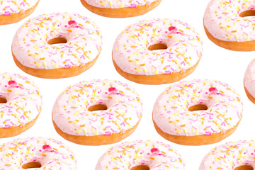 colored background baked donuts