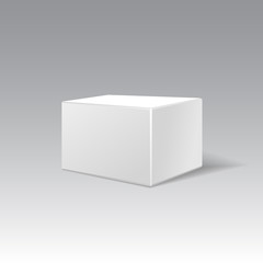 Fototapeta premium White cardboard gift rectangular box.