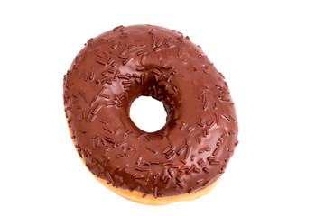 chocolate donut isolated on a white background
