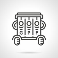 Segregation bin black line vector icon