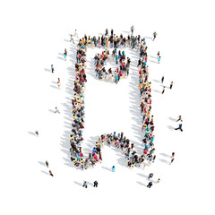 people in the shape of tags.