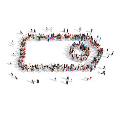 people in the shape of tags.