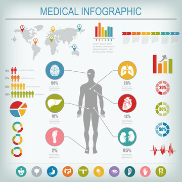 Medical infographics elements.