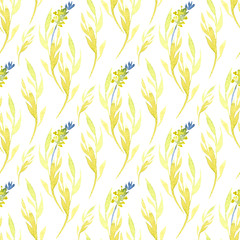 Seamless vector pattern with watercolor floral elements.