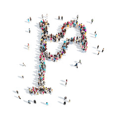 people in the shape of a flag.