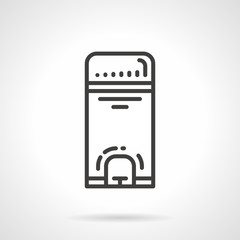 Wastebasket black line vector icon