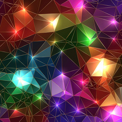 Luxury colorful sparkling shining glowing gem stone rock triangle background