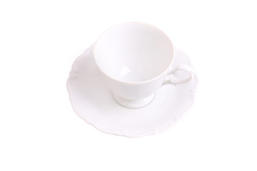 White empty cup isolated on white background ceramic china