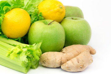 diet green apple salad celery stalk ginger lemon vitamins breakf