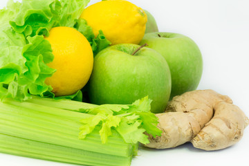 diet green apple salad celery stalk ginger lemon vitamins breakf